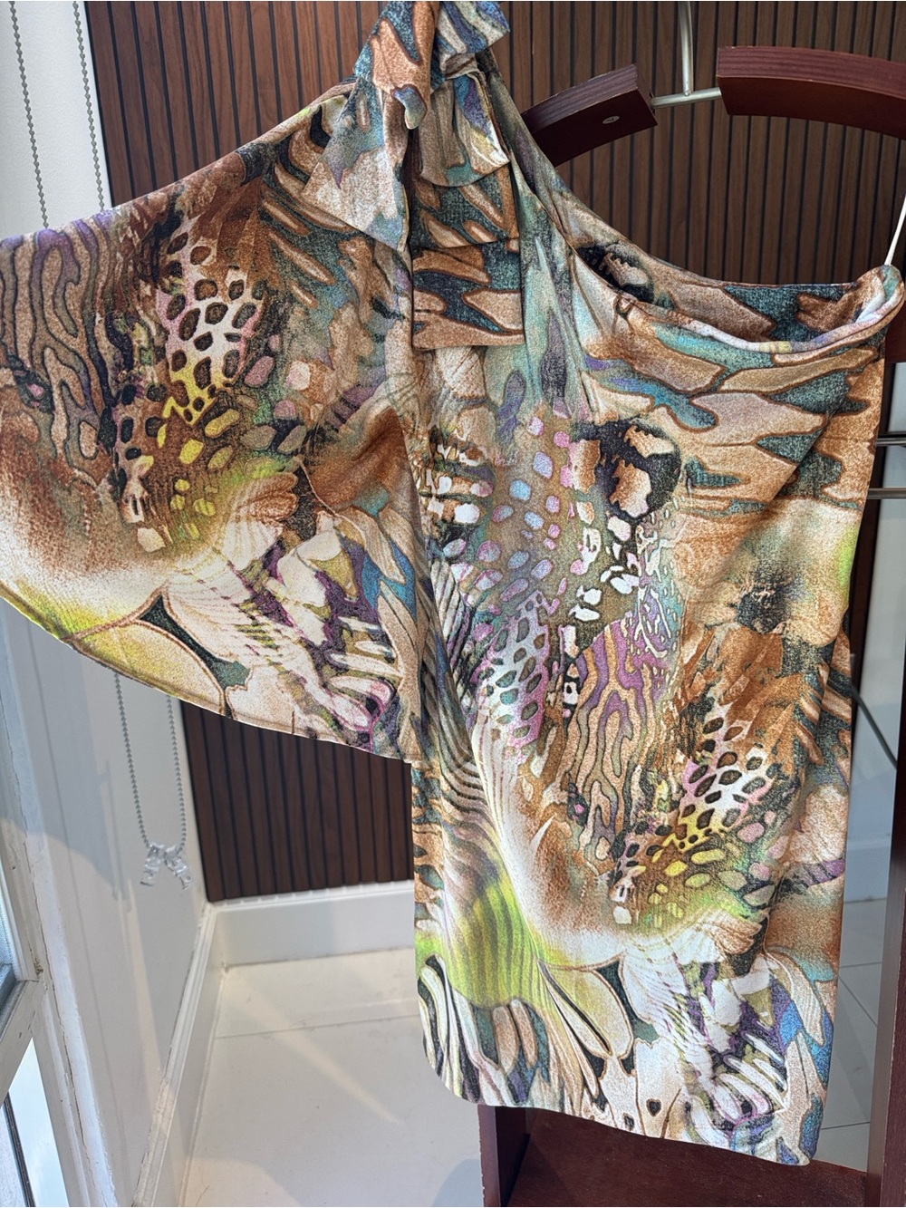 Cache One-Shoulder Abstract Print Ruched Mini Dress Size S - Picture 7 of 7